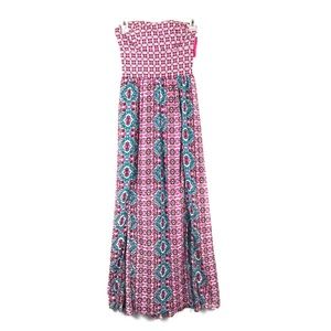 Xhilaration Pink Boho Maxi Dress XS Smocked Cottagecore NWT